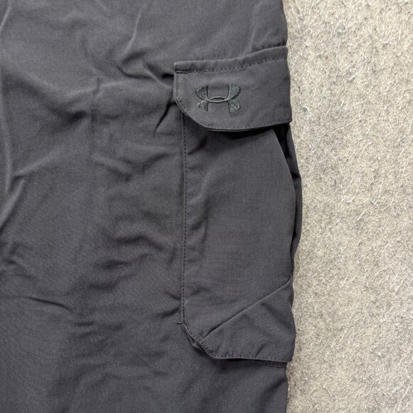 Under Armour Cargo Pants Men 40 x 32 Black Nylon Performance Adjustable Ankle - Picture 5 of 16